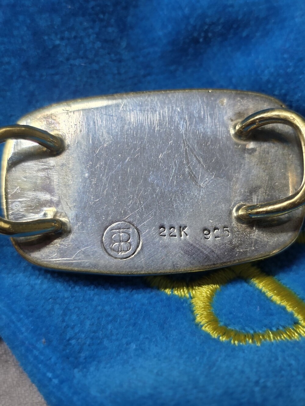 Becky Thatcher Sterling Silver Turquoise Wrapped In 18kt Gold Bracelet - Picture 3 of 8